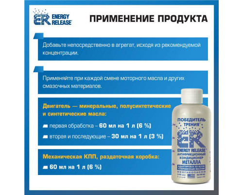 Антифрикционный кондиционер металла (ER-Победитель трения) 3.78 л.