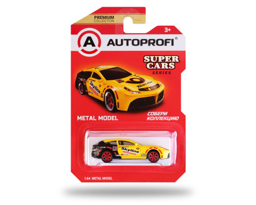 Машинка коллекционная 1:64, Серия SUPER CARS (Ferrari), SUP-002 желт./черный