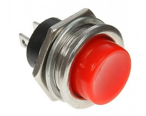 Выключатель-кнопка металл 220V 2А (2с) (ON)-OFF 16.2 красная (RWD-306) REXANT (в упак. 1шт.)