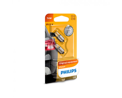 Лампы T4W 12V 4W BA9s PHILIPS блистер (2шт.)