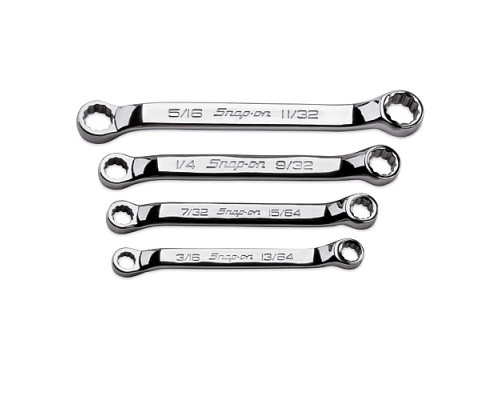 Набор укороченных накидных ключей Snap-on 3/16"–13/64", 5/16"–11/32" (4шт.) Набор укороченных накидных ключей Snap-on 3/16"–13/64", 5/16"–11/32" (4шт.)