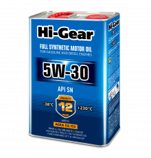 Моторное масло Hi-Gear 5W-30 SN  ACEA С2/С3, 4л. HG0334