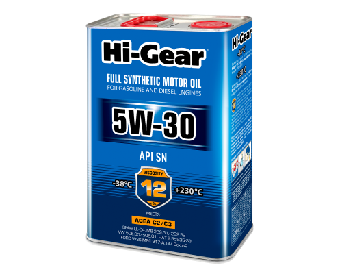 Моторное масло Hi-Gear 5W-30 SN  ACEA С2/С3, 4л. HG0334