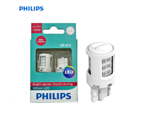 Лампы автомобильные светодиодные PHILIPS  W21/5W 12V LED  (замена 12835REDX2)