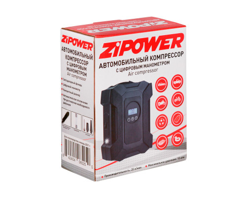 Автомобильный компрессор с цифровым манометром AIR COMPRESSOR, ZiPOWER