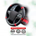 Оплетка на руль из гладкой экокожи со вставками STEERING WHEEL COVER