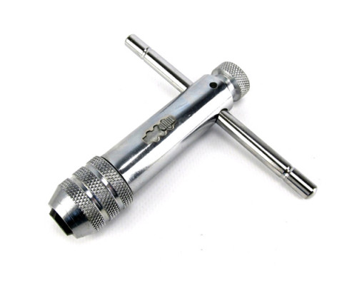 Вороток  Т-образный трещоточный с цанговым зажимом 1/8"-1/4"(3-6мм) 90мм
