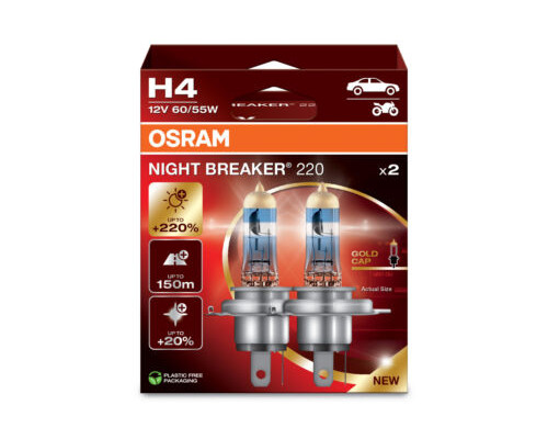 Лампы автомобильные OSRAM Night Breaker H4 60/55W 12V PX26D+220% 2шт.