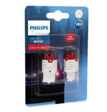 Лампы автомобильные светодиодные PHILIPS W21 LED red 11065 U30R B2