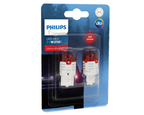 Лампы автомобильные светодиодные PHILIPS W21 LED red 11065 U30R B2