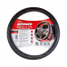 Оплетка на руль из стеганой экокожи. Красная строчка. STEERING WHEEL COVER