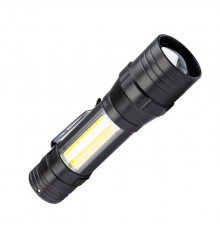Фонарь ручной КОСМОС (KOS113Lit) аккум/1ВтLED+5ВтCOB/линза/зум/Li-ion 18650 1000mAh/ABS-пл/USB-шнур