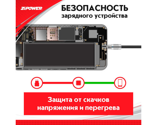 Кабель с силиконовой оплеткой, USB - Type-C, 1м.