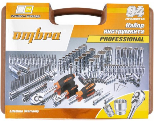 Набор инструмента универсальный OMBRA 12-гранными 1/2"DR, 94 предмета OMT94S12 Набор инструмента универсальный OMBRA 12-гранными 1/2"DR, 94 предмета OMT94S12