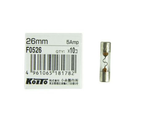 Предохранитель Koito 5A - стеклянный 26mm