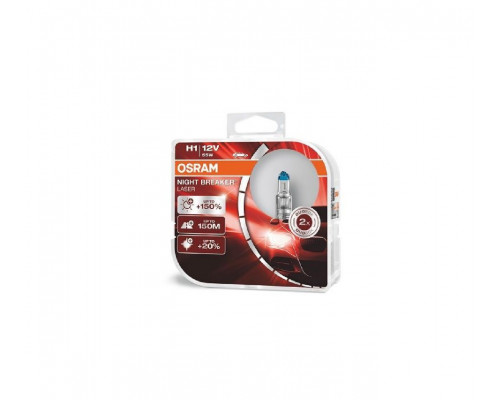 Лампы автомобильные OSRAM H1 55 W +150%  Night Breaker Laser 2 шт.