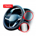 Оплетка на руль, экокожа карбон, черная, М (37–39 см) Steering wheel cover