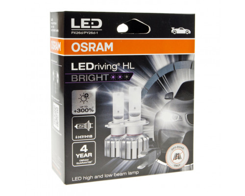 Лампы автомобильные OSRAM Комплект LEDriving  H7 19W 12V РX26D (64210DWBRT-2HFB)