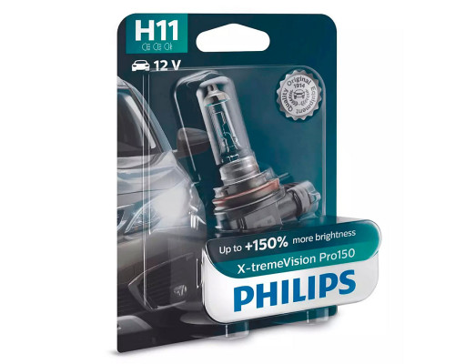 Лампа автомобильная PHILIPS X-treme Vision Power  H11 +150%