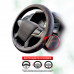 Оплетка на руль из стеганой экокожи. Красная строчка. STEERING WHEEL COVER