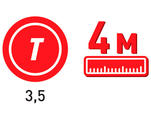 Трос буксировочный. Длина - 4 м, усилие - 3.5 т. ZiPOWER